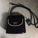 DKNY Croc-Embssed Leather Flap Bucket Photo 6