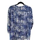 Cathy Daniels  Sheer Striped Blue/White Blouse/Swim Coverup Women's Size XXL Pool Photo 1