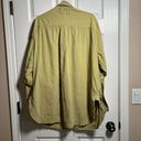 We The Free  People Chartrusse Green Button Up Pockets Raw Edges Womens XL Cotton Photo 1