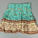 Cider Teal Turquoise Floral Paisley Mini Skirt Size S 🌷 Photo 0