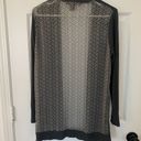 89th and Madison  Gray Cardigan Sweater with Pockets and Sheer Back w/Racoon Accent Photo 7