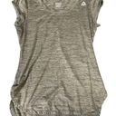 Reebok XS athletic sleeveless grey high low top w/ reflective stripe scoop neck Photo 0