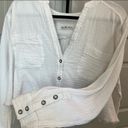 Free People We The Free Leanne Cropped Distressed Linen Shirt in XS Photo 6