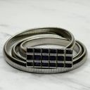 The Bar Vintage Buckle Silver Tone Coil Stretch Cinch Belt Size Small S Womens Photo 0