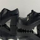 Soda Vintage Y2K Black Faux Leather Chunky Platform Lace Up Heeled Oxford Shoes Photo 10