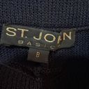 St. John  Basics Navy Blue Santana Knit Wide Leg Pleated Pants Photo 1