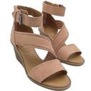 Dolcetta  Delia Blush Pink Faux Suede Strappy Ankle Wrap Wedge Women’s Size 6 Photo 0