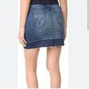 MOTHER Denim  Undone Hem Mini Skirt in Dark Graffiti Size 26 Blue Photo 1