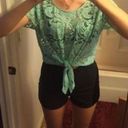 Full Tilt MINT LACE TIED CROP TOP Photo 0