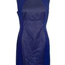 Cache  Dress  Womens Sleeveless Blue Textured Sheath Open Back Date Night Sz 12 Photo 0