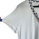 Jason Wu  Women Top V-Neck Short Sleeve Pattern Tie Collar Pullover M White Photo 4
