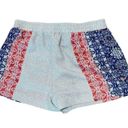 BCBGMAXAZRIA  Womens Ella Cobalt Blue Gray Red Print Shorts Elastic Waist M Photo 2