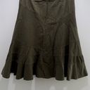 DKNY Y2K  Jeans Vintage low rise ruffle skirt flare pleated midi skirt retro in Olive green. Photo 5