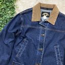 Pacific&Co County Clothing  Cheyenne Denim Jean Corduroy Buttoned Jacket Blue Tan Size M Photo 2