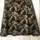 Apt. 9  Floral  Lace Overlay Skirt Black & Gold Sz 12 Photo 4