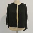 DKNY  Women's Chiffon Cape Sleeve Cardigan Sweater Black Size S Photo 2