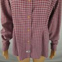 The North Face  Plaid Button Up Long Sleeve Shirt Red White Blue Polyester Nylon Photo 2