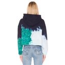 RE/DONE Originals Cropped Cotton Hoodie Teal Tie-Dye Size Small Photo 4