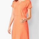 Talbots T By  Orange Striped Textured Terry Cloth Knee Length Shirt Dress Size S Photo 0