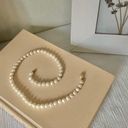 American Vintage Vintage “Ryver” Hidden Pearl Clasp Necklace 17.5” Baroque Ivory Cream Classic Photo 3