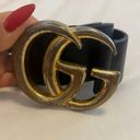 Gucci  Gg Marmont Leather Belt With GG Gold Metal Photo 4