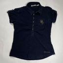 DKNY Jeans Y2K women's Medium half button black polo shirt Photo 0