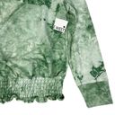 Nine West NEW  Green Tie Dye Smocked Hem Pullover Sweatshirt Women’s Medium Photo 5