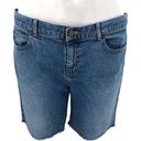 Guess  (32) Women's Y2K Blue Medium Wash Cut Off Bermuda Jean Shorts Denim Photo 40