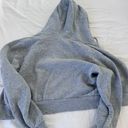 Brandy Melville Gray Cropped Hooded Zip Up Photo 3