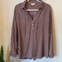 The Loft  Plaid Blouse Size Large  Photo 0