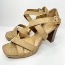 Anne Klein  Sandals Womens Size 10 Tan Crossover Block Heel Open Toe Heels Photo 0