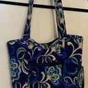 Vera Bradley Tote Shoulder Bag Purse, Mediterranean Blue green Photo 0