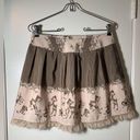 Innocent World Lolita taupe lace trim deer print with stripes mini skirt M Size M Photo 3