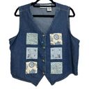 American Vintage Vintage Denim 100% Cotton Patchwork Vest - Size XL Photo 0