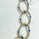 Coldwater Creek  Gold Tone Blue Studded Chain Link Necklace Photo 3