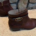 Coach Dylan Genuine Leather Walnut Brown Ankle Booties Photo 6