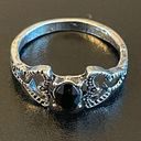 Onyx Black  silver plated ring size 6.5 Photo 0