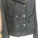 Johnny Was Pete & Greta Jacket Blazer size M Gray Stripe Wool Blend  Double Breas Photo 1