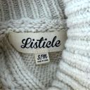 Listicle  Cozy Cable Knit Turtleneck Sweater Pointed Hem Cream S/M Photo 5