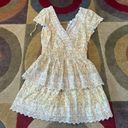 American Eagle NWT  Garden Party Ruffle Dress Yellow Floral Eyelet Size Small Photo 0