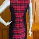 Chetta B Red Black Lumberjack Buffalo Plaid Lace Sheath Dress 2 Photo 2