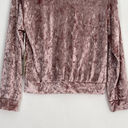 Mosaic & Co  Full Zip Pink Rose Velvet Bomber Jacket Size Medium NWT Photo 5