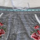 PacSun Grey Floral Athletic Lounge Comfy Athleisure Shorts Embroidered  Photo 2