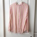 J Brand  Neon Stripe Button Down Button-Back Long Sleeve Semi Sheer NWT M Photo 9