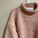 Victoria Beckham VICTORIA  Pale Pink Oversized Wool Funnel Neck Chunky Sweater L Photo 3