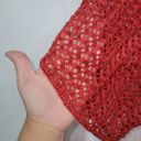 it's our time  Womens Size S Red Bohemian Crochet Knit Blouse Photo 3