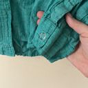 Coldwater Creek  Teal Green Button down linen blouse size XL Photo 3