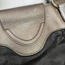 Salvatore Ferragamo Authentic  Gancini Leather Shoulder Tote Bag Black Metallic Photo 7