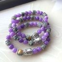 Dream tiger eye Buddha head labradorite kunzite ONE NEW stretch bracelet hand cr Purple Photo 0