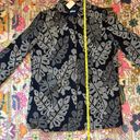 J. McLaughlin  Hester Jacket in Navy/White Raffia Palm Leaf Embroidered NWT XL Photo 6